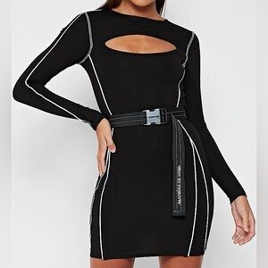 MANIÈRE DE VOIR Petite Black Cut-Out Long Sleeve Bodycon Dress XXS XS 00 0